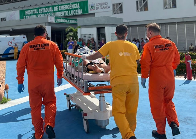 Serviço de UTI aérea do Governo da Paraíba transfere vítima de atropelamento grave para tratamento em João Pessoa
