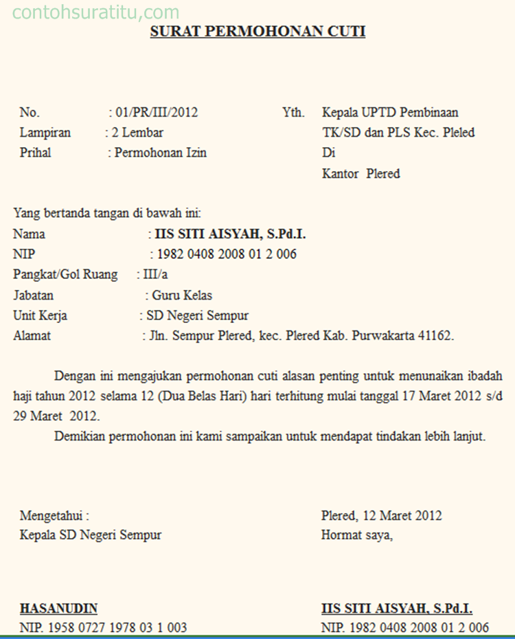 Format surat cuti pns - Narsu.ogradysmoving.co