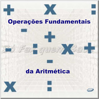 Ilustração mostrando os símbolos das quatro operações fundamentais da aritmética:adição, subtração, multiplicação e divisão