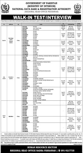 National Database & Registration Authority Jobs July 2021