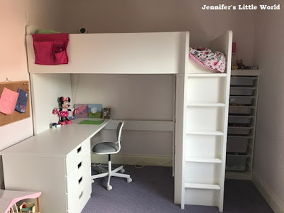 Ikea Stuva loft bed in girl's bedroom