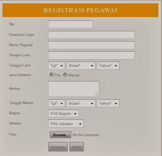 Gratis 2 Aplikasi Sistem Informasi pegawai berbasis web dengan php mysql