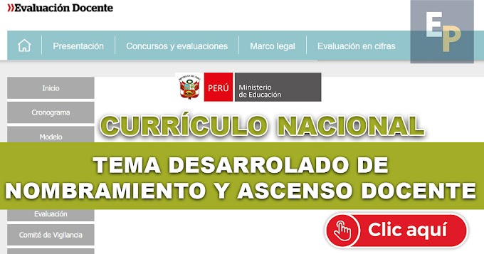 TEMA DESARROLLADO DE NOMBRAMIENTO Y ASCENSO DOCENTE  - CURRÍCULO NACIONAL