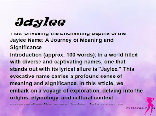 meaning of the name "Jaylee"