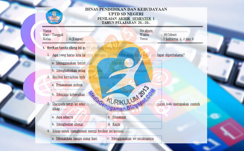 Soal UTS SD Kelas 4 Semester 1 Kurikulum 2013 Revisi 202# dan K13 Revisi 2023 Media Genggaman Soal PAS