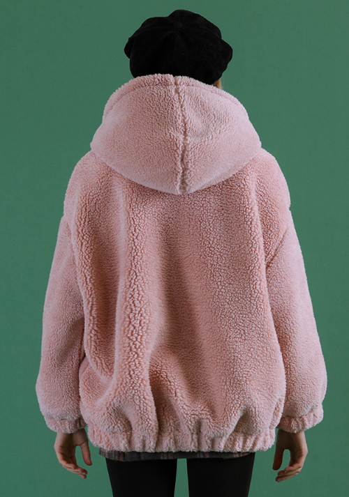 Sherpa Fleece Zip-Up Hoodie