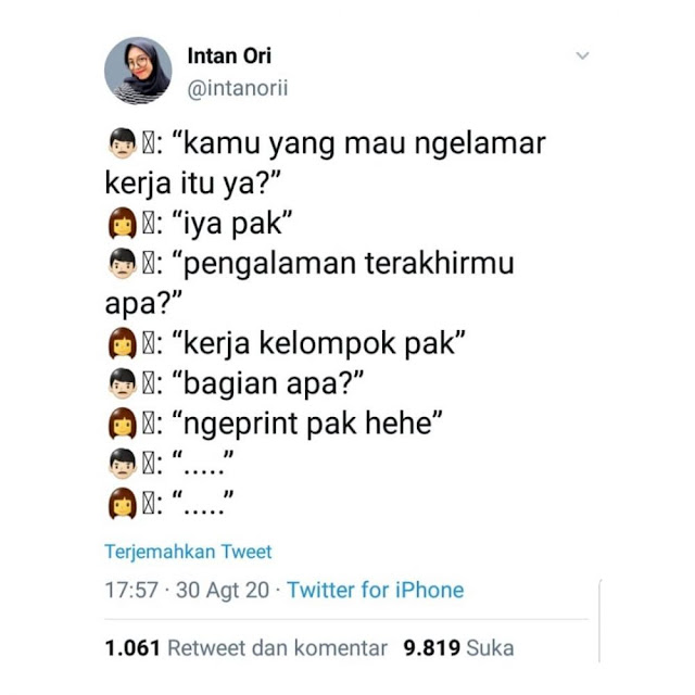 10 Meme Lucu 'Obrolan Wawancara Kerja' Ini Absurd Banget Kocaknya