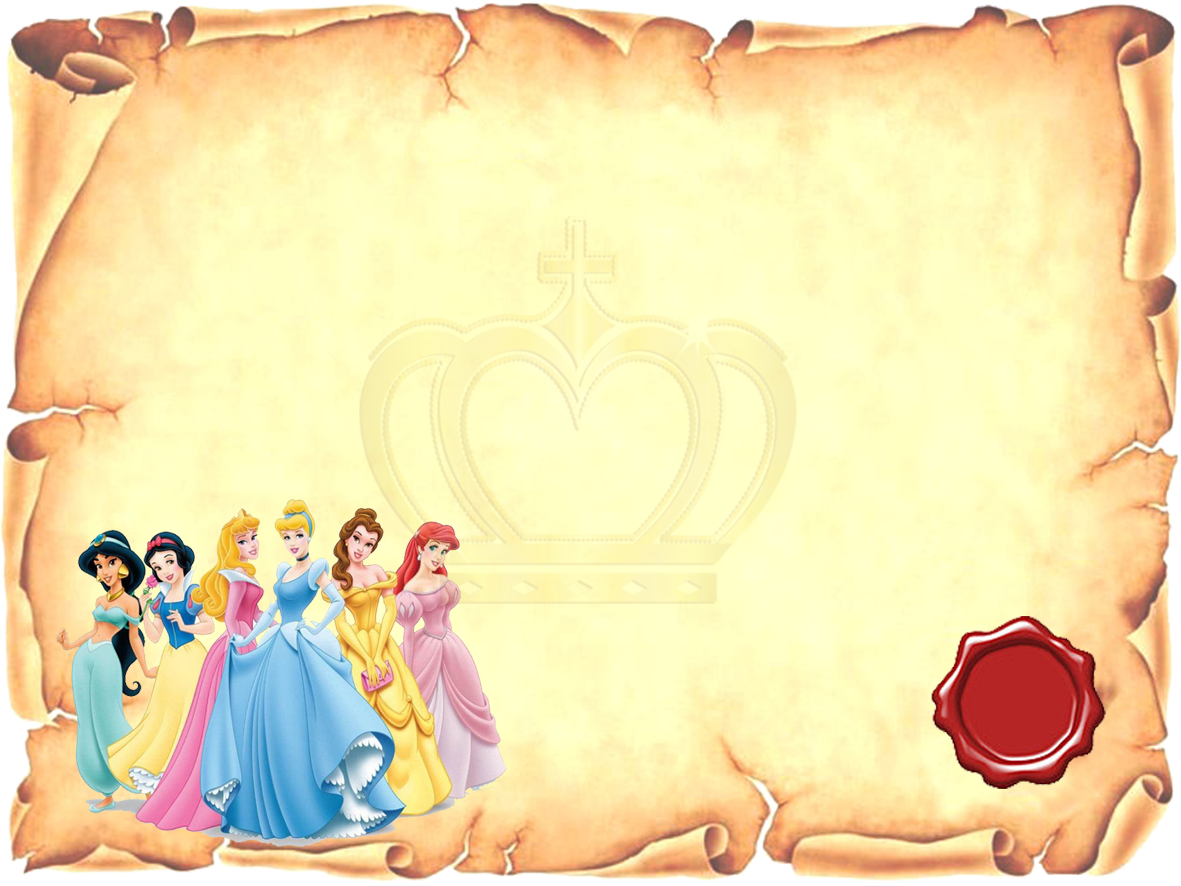 Disney Princess: Free Printable Invitation, Cards or Photo Frames.