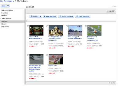 YouTube quicklist screenshot 