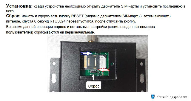 Подключение RTU5024 к GSM-сети