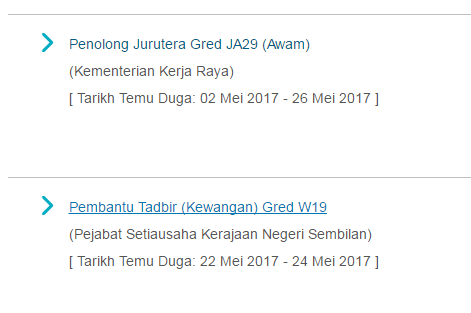 Senarai Penjadual Temuduga Suruhanjaya Perkhidmatan Awam 