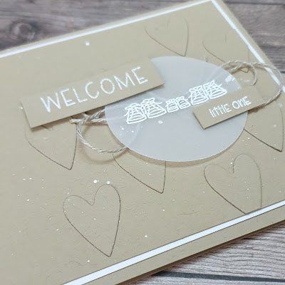 Warm welcome stampin up tone on tone welcom baby no gendered card
