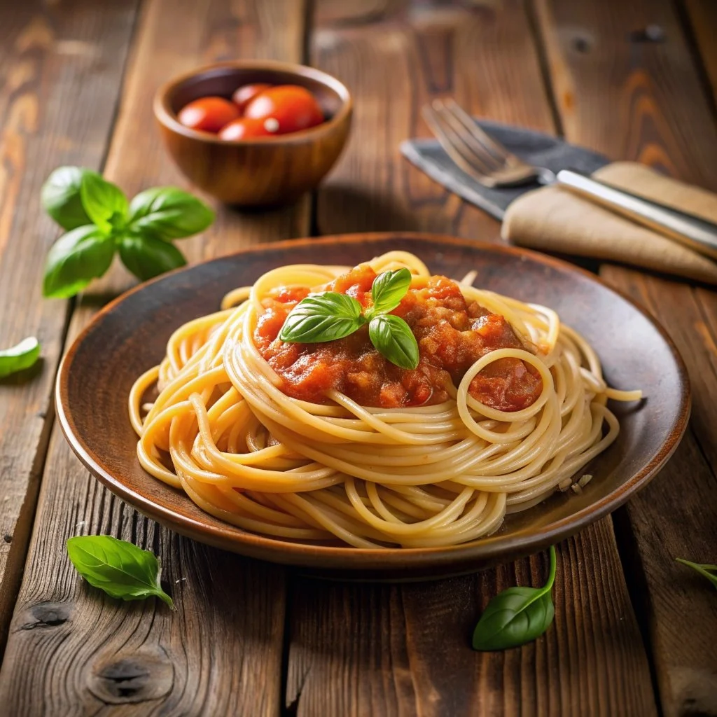  plato de pasta italiana linguini 