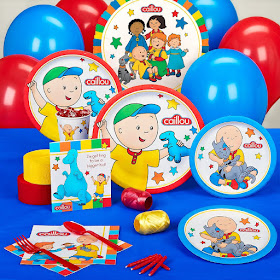 Caillou birthday party supplies-deluxe party pack come with everything you see here.