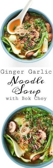 Ginger Garlic Noodle Soup With Bok Choy