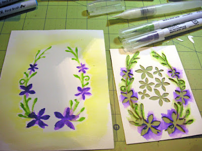 dies as stencils color with watercolors step 5