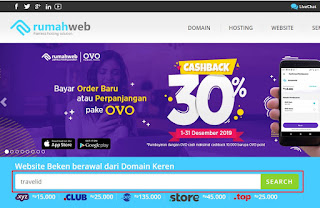 Tampilan homepage rumahweb.com