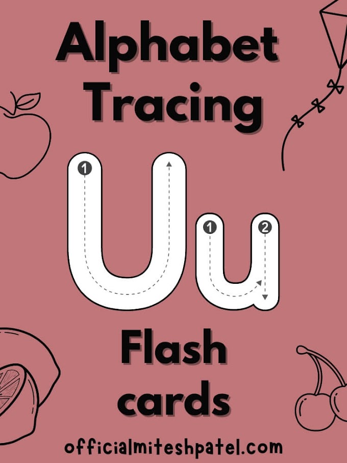 Tracing Alphabet (U, u) Flashcards | Tracing Flash Cards