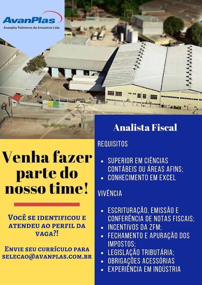 Engenheiro (a) Elétrico/Gerente de Logística/Analista Fiscal.