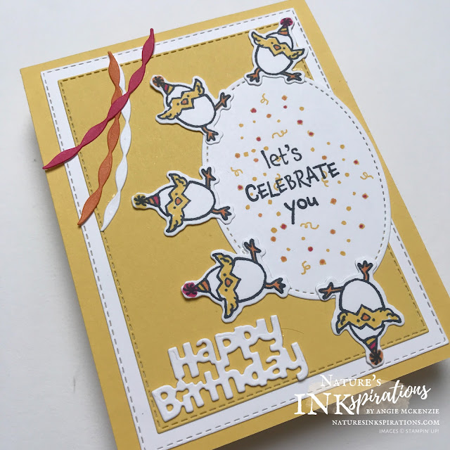 By Angie McKenzie for Hey Chicks Blog Hop; Click READ or VISIT to go to my blog for details! Featuring the Hey Birthday Chicks Bundle and the Hey Chick Bundle by Stampin' Up!; #birthdaycards #stamping #heychicksbloghop  #heychickbundle #heychickstampset #chickdies #heybirthdaychickstampset #heybirthdaychickbundle #birthdaychickdies #stitchedrectanglesdies #stitchedshapesdies #stampinblends #coloringwithblends #naturesinkspirations #makingotherssmileonecreationatatime #cardtechniques #stampinup #handmadecards