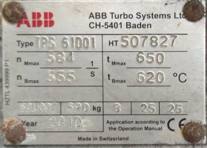 ABB TPS61D01 TURBOCHARGER