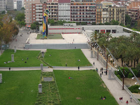 Joan Miro park from the dome of Las Arenas shopping mall