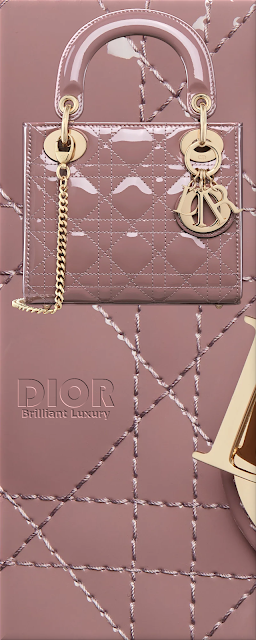 ♦Peony pink patent cannage mini Lady Dior calfskin bag #dior #bags #pink #brilliantluxury