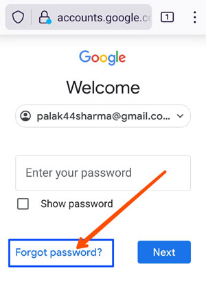 Forget password for gmail