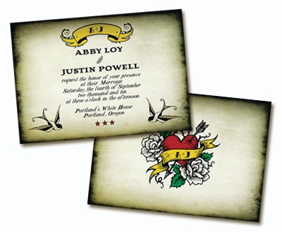 tattoo wedding invitations