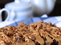 Date Coffee Cake with Walnuts and Espresso Glaze