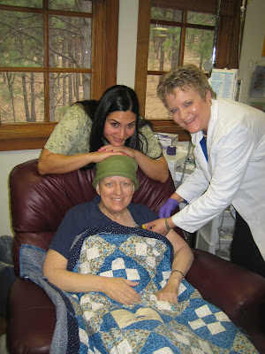 Elisa and Paula taking care of my mom. Prayer is AMAZING.