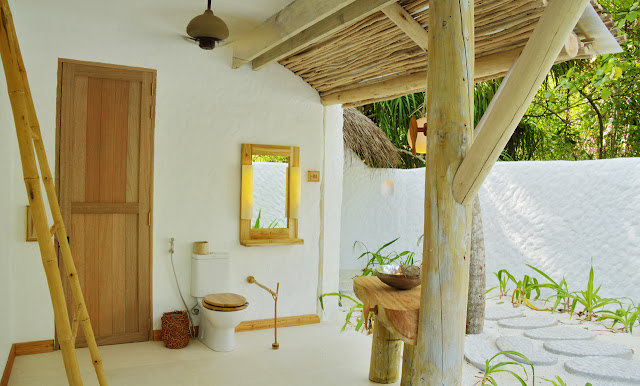 Photo of open bathroom in one of the resort residences