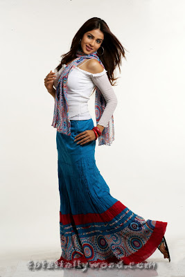 Genelia in Long Blue Skirt