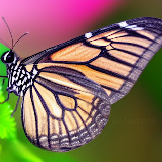 Beautiful typical Butterfly isolated on a multicolour background