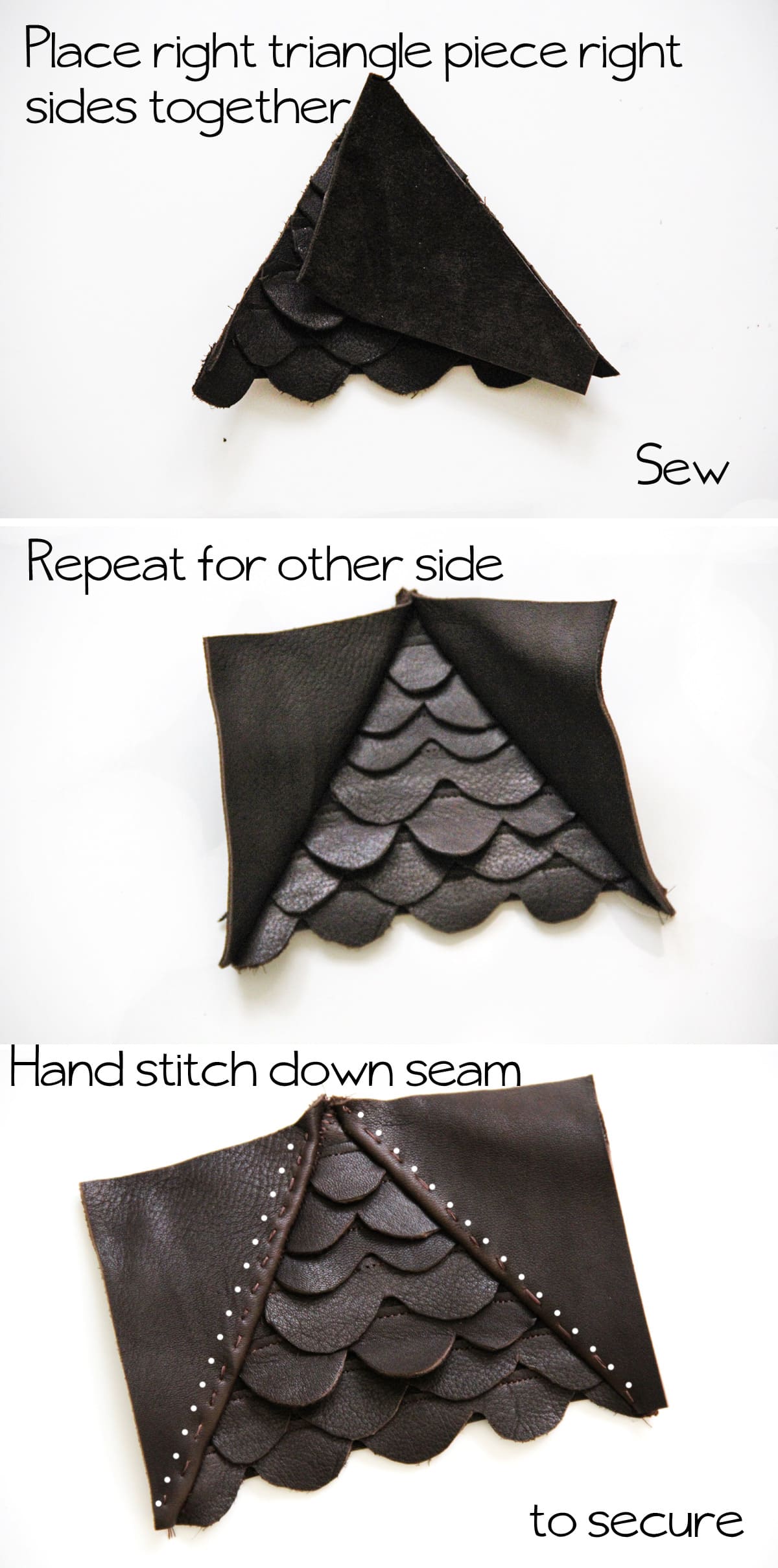 DIY Scalloped Leather Clutch Tutorial