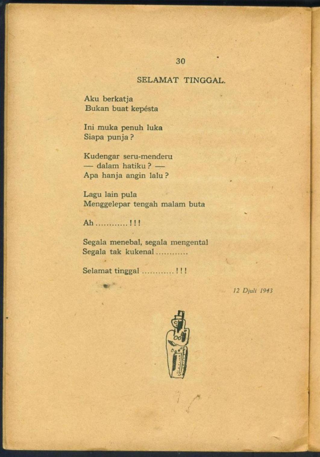 Koleksi Tempo Doeloe Buku kuno karangan Chairil Anwar 