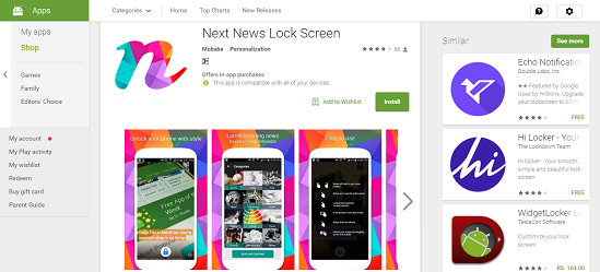 Aplikasi Kunci Layar Next News Lock Screen