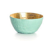 paper mache gold lined bowl