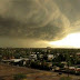 Storm clouds carrying heavy rain