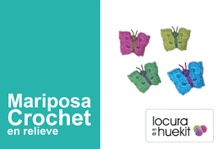 mariposas de crochet en relieve