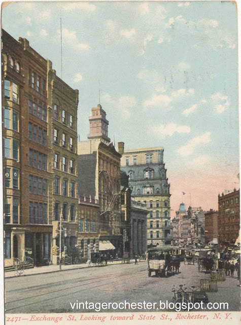 Exchange Street looking toward Main Street in Rochester NY 1906