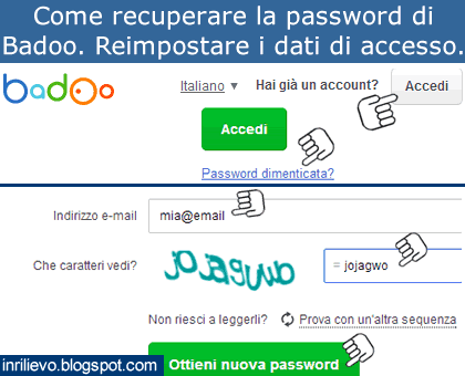 recupero password badoo