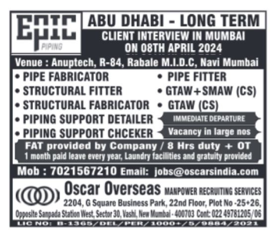 06 April 2024 - Assignment Abroad Times Gulf Jobs Vacancy