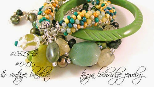  Green Aventurine, Prehnite Gemstone & Pearl Bracelet
