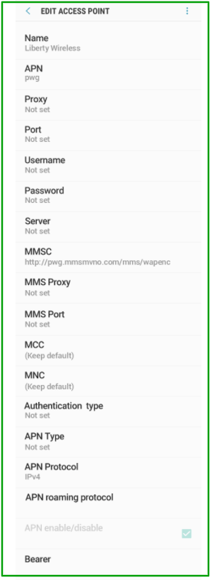 APN Settings for Liberty Wireless