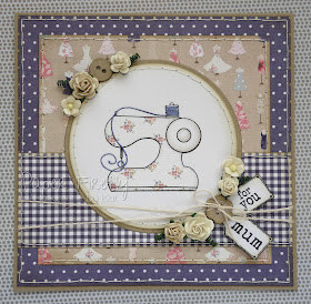 Handmade card for Mum featuring sewing machine