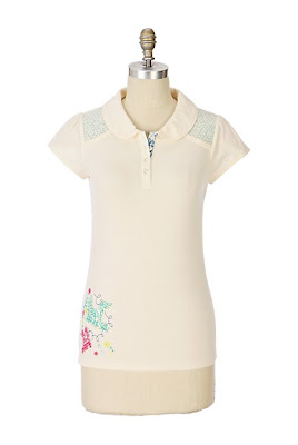 Anthropologie Cross Stitched Polo