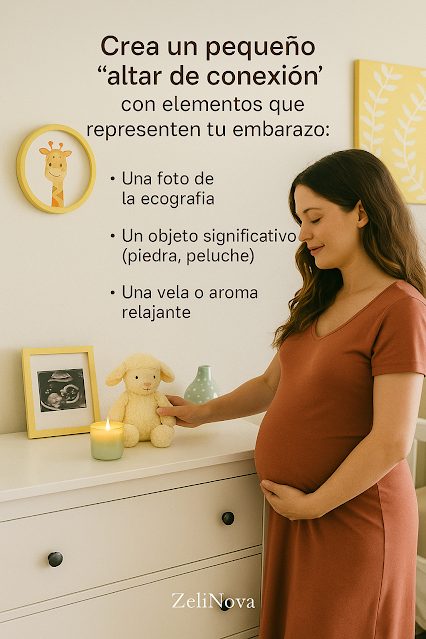 Madre creando un altar de conexión con su bebe