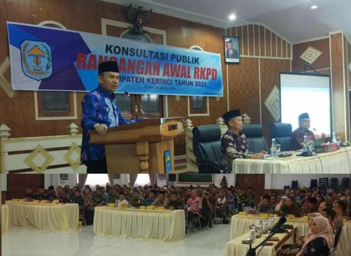 Bupati Kerinci Buka Konsultasi Publik Rancangan Awal RKPD 2021