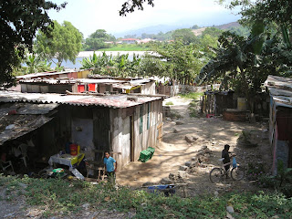 tin and wood shacks, La Ceiba, Honduras